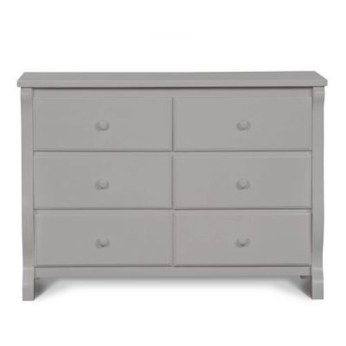 Delta Children Universal 6 Drawer Dresser With Interlocking Drawers - Gray