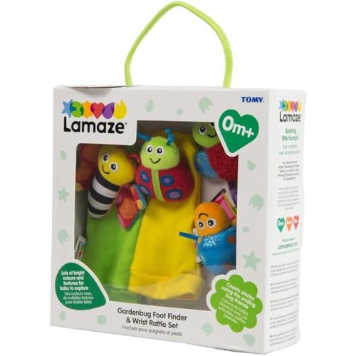 Lamaze Gardenbug - Baby Foot Finder Socks & Wrist Rattle Set - Sensory Development Toys - Newborn Baby Essentials