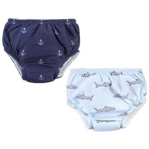 Hudson Baby Infant and Toddler Unisex Swim Diapers, Blue Gray Shark, 0-6 Months