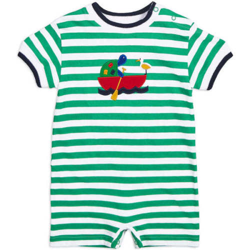 Stripe Knit Shortall With Turtle & Boat - Florence Eiseman | Maisonette