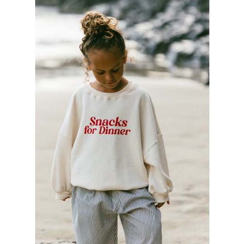 Graphic Crewneck- Snacks For Dinner- Red