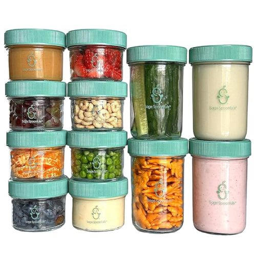 Baby Food Storage Jars w/Lids, 12-Pack 4oz/8 Ounce Glass Jars
