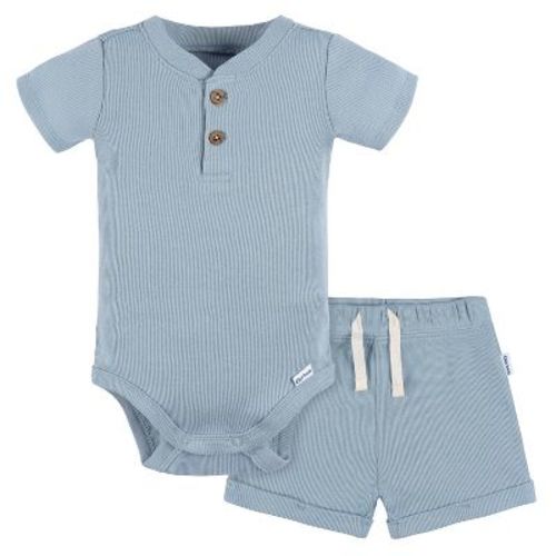 Gerber Baby Boys' 2-pack Bodysuit And Shorts Set, Beige, Newborn