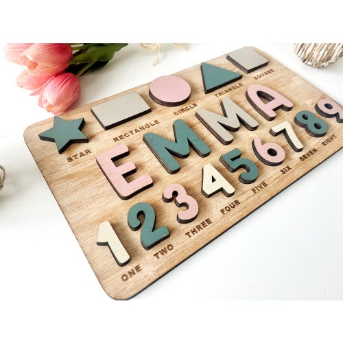 Customizable Wood Name Puzzle, Personalized Boy Gift, Personalized Girl Gift, Nursery Decor, Baby Birthday Gift