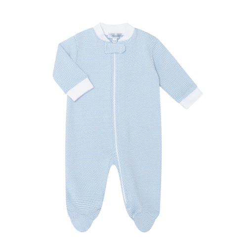 Blue Bubble Zippered Footie