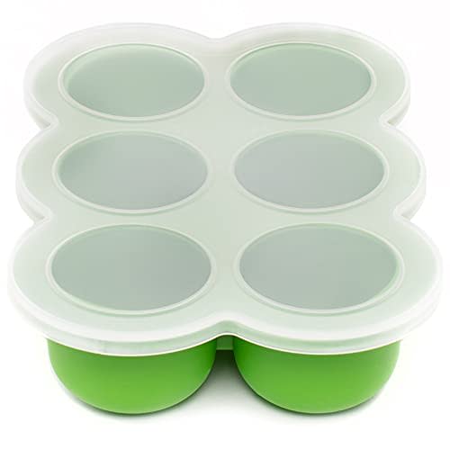WeeSprout Silicone Baby Food Freezer Tray with Clip-on Lid - Perfect Storage Container for Homemade Baby Food, Vegetable & Fruit Purees, and Breast Milk