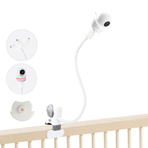 Baby Monitor Mount Holder Compatible with Babysense HD S2/V43/MaxView and Other Baby Monitor Camera with 1/4" Threaded Hole, 16 inches Flexible Clip Clamp Mount Without Tools or Damage