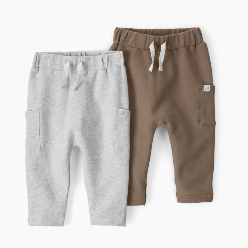 Carter's Little Planet Organic Cotton Sweatpants (2 Pack) - Grey/Brown, 3M