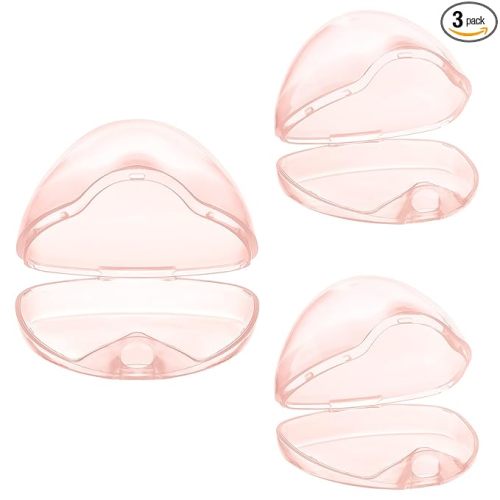 Accmor Pacifier Case, Pacifier Holder Case, Pacifier Container for Travel, BPA Free,Transparent Pink, 3 Pack