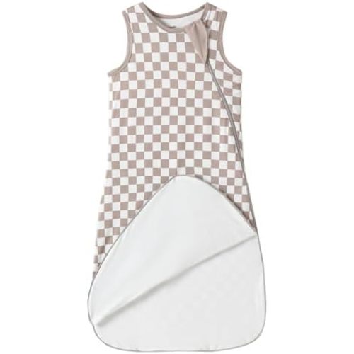 Rayon Made from Bamboo 1.0 Tog Baby Sleep Sack Newborn Sleeping Bag Sack 2-Way Zipper Checkered Infant Wearable Blanket
