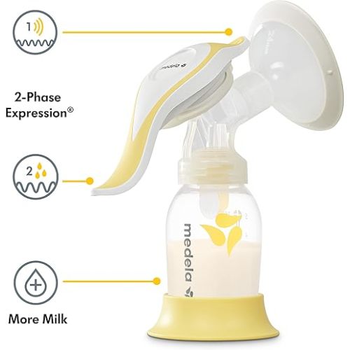 Medela Manual Breast Pump Set - Perfect Pair Bundle, Includes Harmony Manual Breast Pump & Silicone Breastmilk Collector