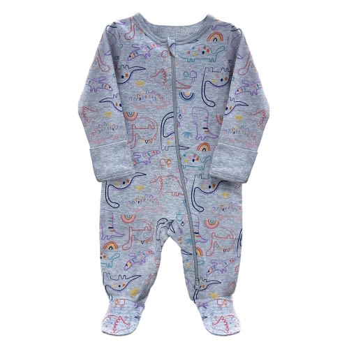 Wonder Nation Baby Gender Neutral Zip Front Footed Sleep N Play Pajamas, Sizes Preemie-6/9 Months