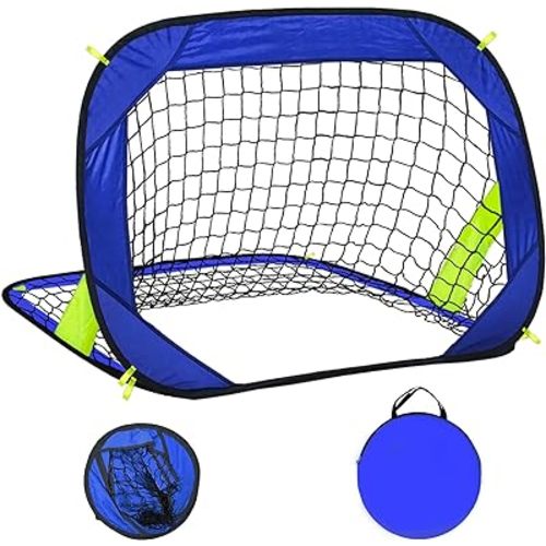 Pop Up Soccer Goals Nets for Backyard Beach Soccer Training Net Mini Portable Foldable Lightweight Indoor + Outdoor Football Goal with Carry Bag