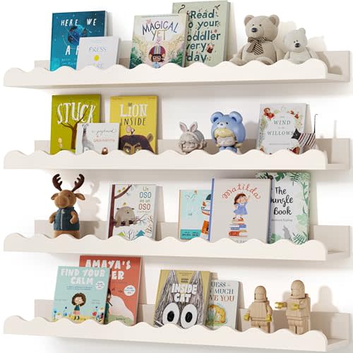 Seocry Nusery Shelves (White, 23 Inches)