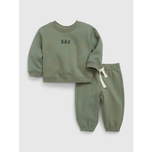 Baby Brannan Bear Logo Sweat Set in mesculen green, size: 6-12 M