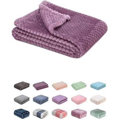 Fuzzy Blanket or Fluffy Blanket for Baby, Soft Warm Cozy Coral Fleece Toddler, Infant or Newborn Receiving Blanket for Crib, Stroller, Travel, Decorative (28Wx40L, XS-Burgundy)