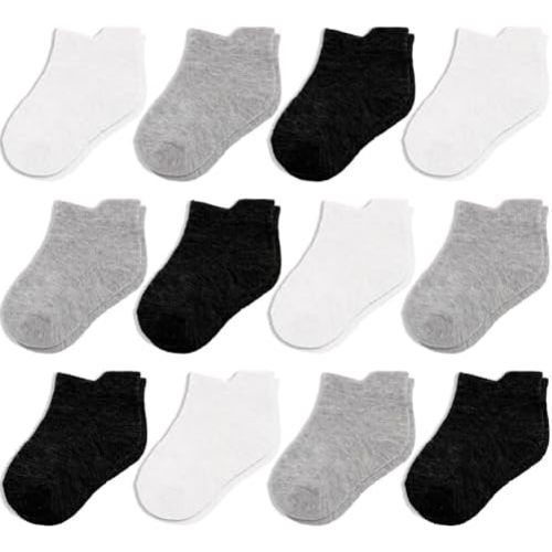 CozyWay Baby & Toddler Socks Ankle Comfy Cotton Socks For Girls and Boys No Show Infant - 12 Pack