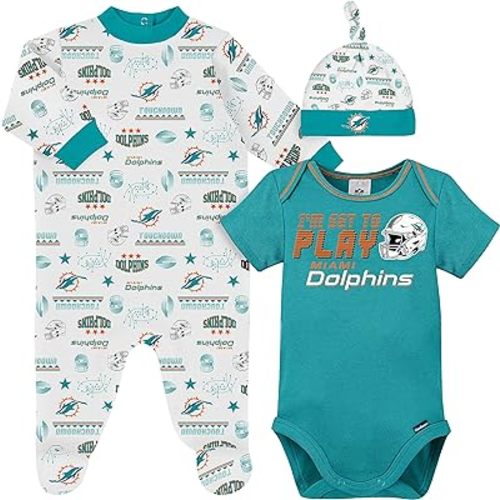 Gerber Unisex Baby NFL Team Footed Sleep and Play and Bodysuit Gift Set