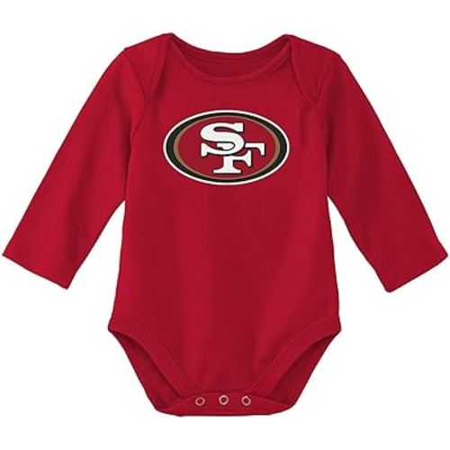 Outerstuff NFL Newborn & Infants 0-24 Months Official Primary Logo Long Sleeve Creeper Bodysuit Romper