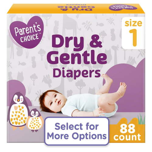 Dry & Gentle Diapers Size 1, 88 Count (Select for More Options)