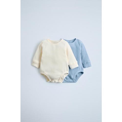TWO-PACK OF WAFFLE WEAVE BODYSUITS