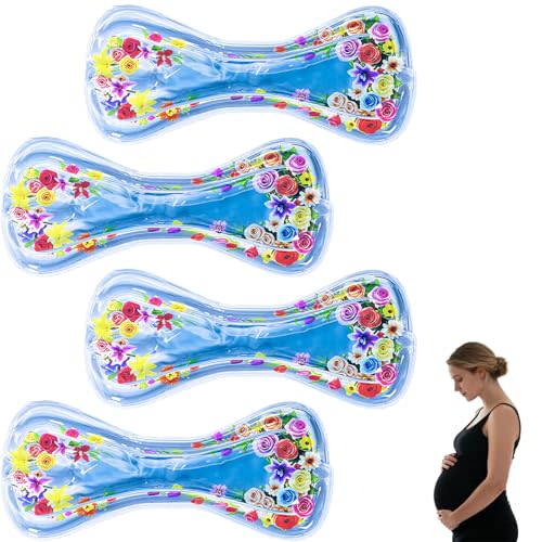 Reusable Perineal Cold Packs for Postpartum Recovery (4 Pack) - Gel Ice Pads, Soothing Relief After Vaginal Delivery (Blue)