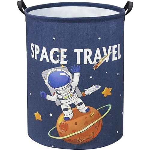 HIYAGON Astronaut Kids Laundry Basket Baby Hamper for Nursery Boy Hamper Cute Kids Toys Storage Bin Organizer Space Room Decor for Home(Astronaut)