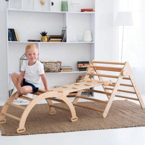 Set of three Montessori items Foldable triangle Climbing Arch Rock Standard Size