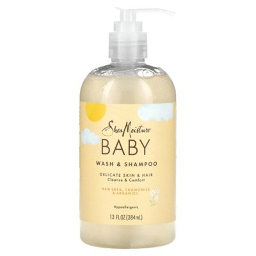 SheaMoisture, Baby Wash & Shampoo, Raw Shea, Chamomile & Argan Oil, 13 fl oz (384 ml)(Pack of 2)