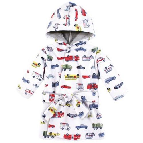 Hudson Baby Boys Mink With Faux Fur Lining Pool And Beach Robe Cover-ups, Going Places, 6-12 Months