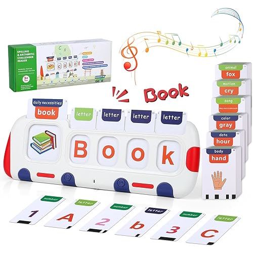 Talking Flash Cards for Toddlers 3-8 Years, Autism Sensory Toys with 218 Sight Crds, Mastering Numbers, Letter Sound, Speech Therapy Phonics Toy, Montessori Learning Words Spell Games Gift for Kids