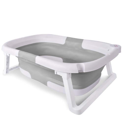 Hopscotch Lane Deluxe Soft Bathtub – Collapsible Baby Bathtub, Gray, Infants & Toddlers 6+ Months