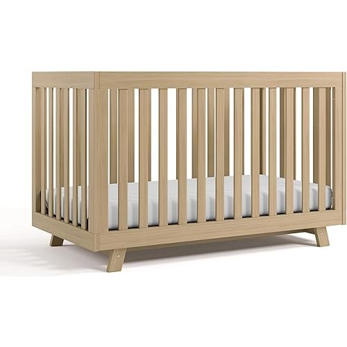 Storkcraft Beckett 3-in-1 Convertible Crib (Driftwood) – GREENGUARD Gold Certified, Fits Standard Crib Mattress, Converts to Toddler Bed and Daybed, 4 Mattress Heights, Grow-with-Me Design