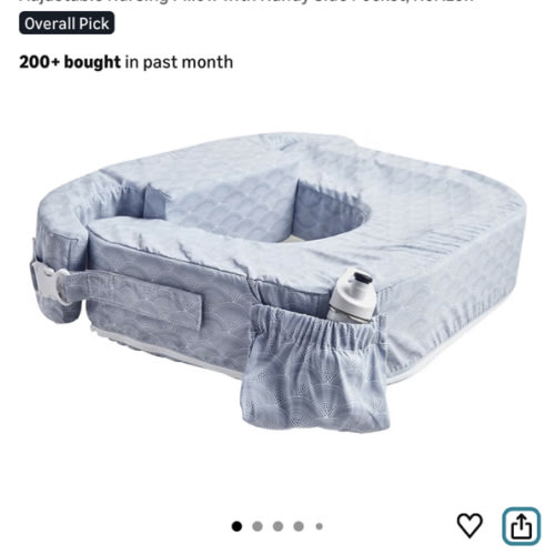 My Brest Friend Twin Nursing Pillow - Enhanced Comfort with Slipcover - Ergonomic Breastfeeding Pillow for Ultimate Support - Adjustable Nursing Pillow with Handy Side Pocket, Horizon