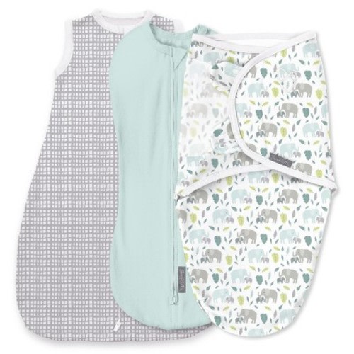 SwaddleMe by Ingenuity Comfort Pack Baby Elephant Baby Swaddle Wrap - S - 0-3 Months - 3pk