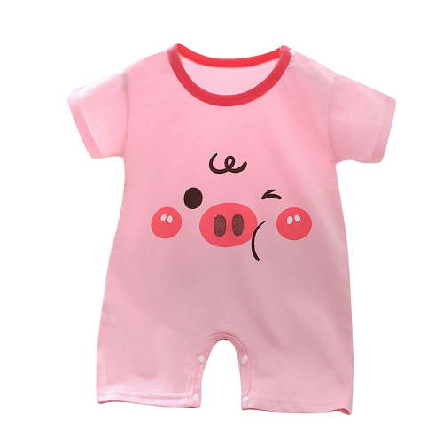 Kovlvoll Newborn Baby Girl Boy Clothes Cotton Jumpsuit Printed Short Sleeve Crewneck Summer Lightweight Comfy Rompers