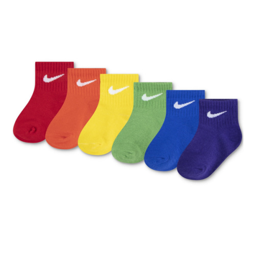 Baby and Toddler Boys or Girls Swoosh Ankle Socks, Pack of 6