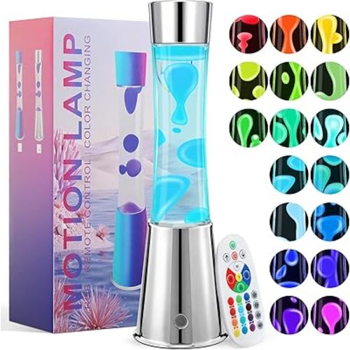 17 Colors Changing Liquid Motion Lamp with Remote,15.6" LED Night Light Relaxing Table Lamp for Kids & Adults, Liquid Light for Bedroom Home Decor