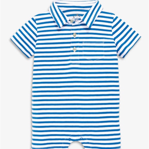 Baby polo shortie in mini stripe | Primary.com
