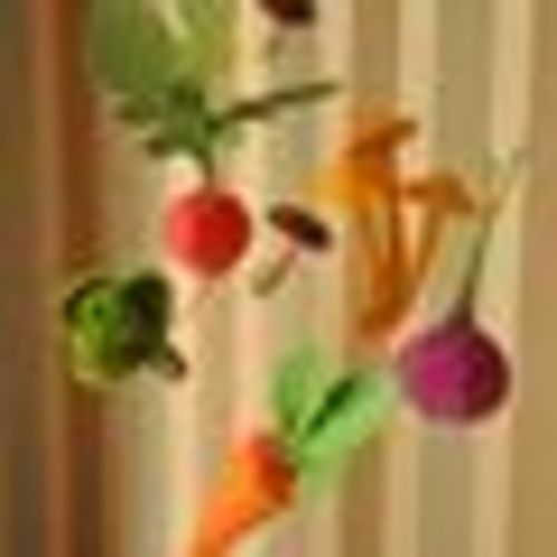 Baby Mobile with Felt Fruits and Vegetables Toys，Enlightenment education decor,broccoli/onion/carrot/Mushroom/Radish crib mobile ,Baby gift