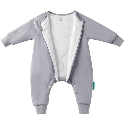 Soft Baby Safe Sleep Sleepsuit, Long Sleeve Infant Wearable Blanket with Legs