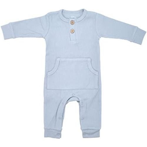 Three Little Tots - Baby Girl Boy Romper Ribbed Bodysuit Solid Plain One Piece Jumpsuits One Piece Baby Clothes Outfits Fall