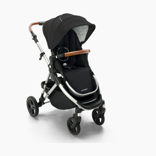Mockingbird Single Stroller 2.0 - Black/Watercolor Canopy With Penny Leather