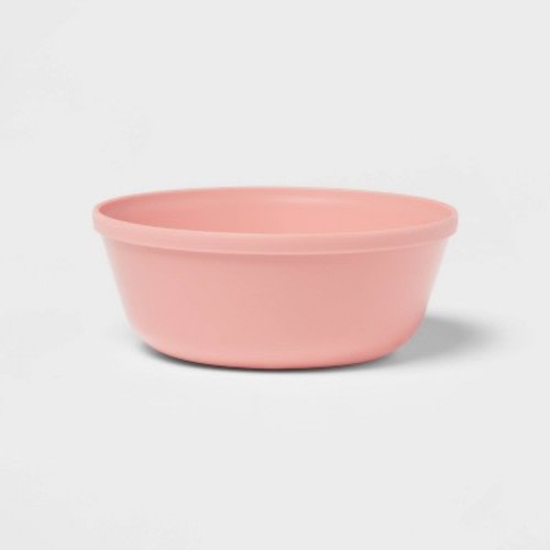 15.5oz Plastic Kids' Bowl Coral Pink - Pillowfort™: Dishwasher & Microwave Safe, Round Cereal Bowl