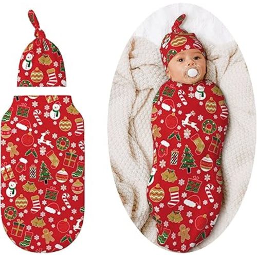 Christmas Swaddle Blankets Newborn Receiving Blanket Baby Swaddle Wrap Soft Sleeping Sack for Baby Girls Boys