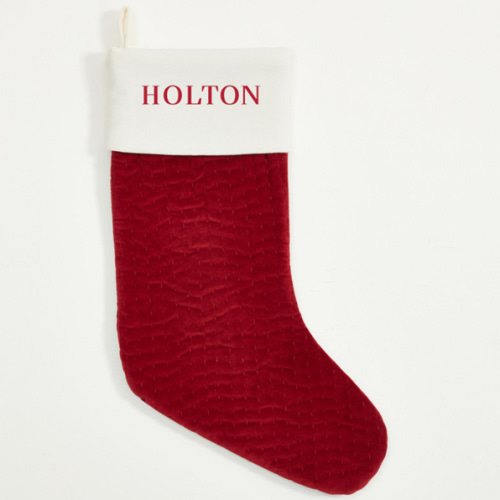 Channel Quilted Velvet Stocking
