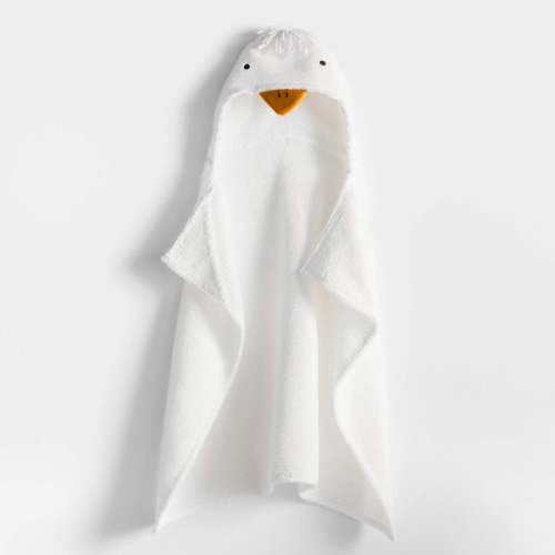 Duck Pampas Ivory Organic Cotton Hooded Baby Towel