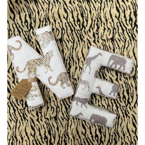 Safari Animals,  Fabric Letter, Nursery letters, Initial, Nursery Room Decor, Personalised Name Gift, Baby Shower, Jungle Nursery print,