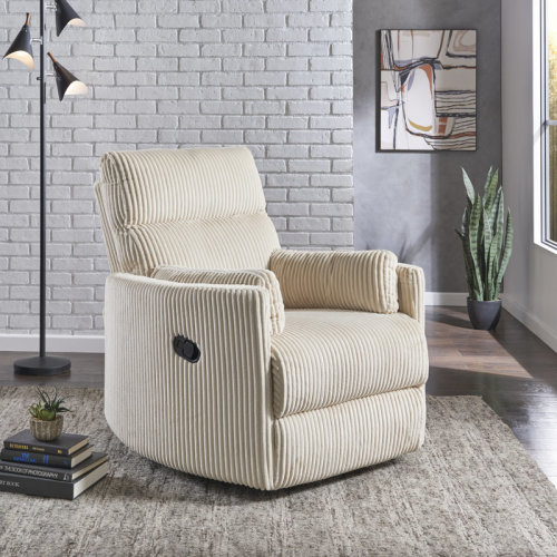 Latitude Run® Harrill Plush Corduroy Fabric Manual Swivel Glider Recliner & Reviews | Wayfair