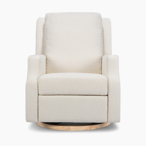 Namesake Crewe Recliner and Swivel Glider - Ivory Boucle W/ Light Wood Base